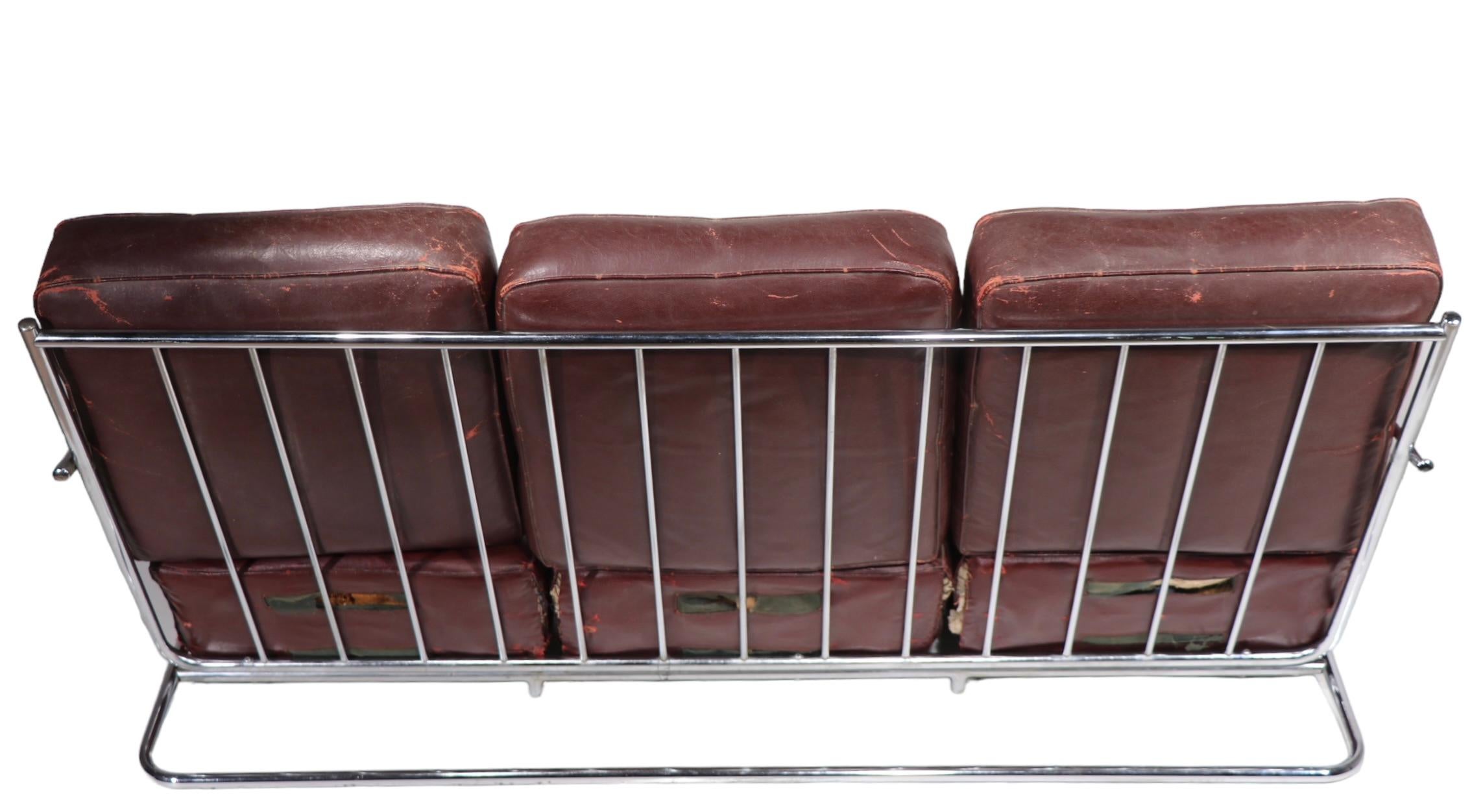 Art Deco Machine Age Sofa Designed by Gilbert Rohde for Troy Sunshade Company For Sale 13