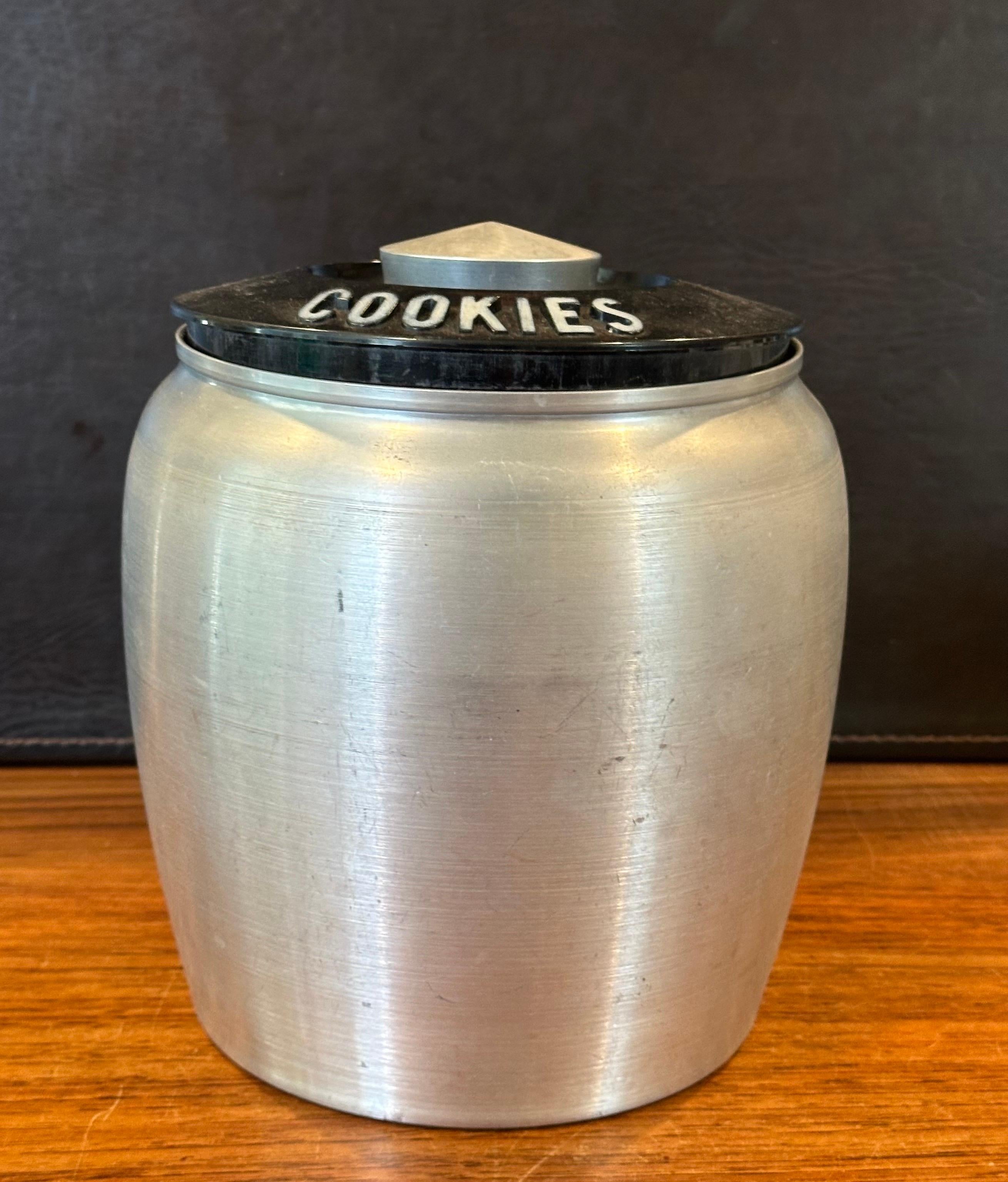 Art Deco Machine Age Spun Aluminum Cookie Jar by RJX For Sale 4