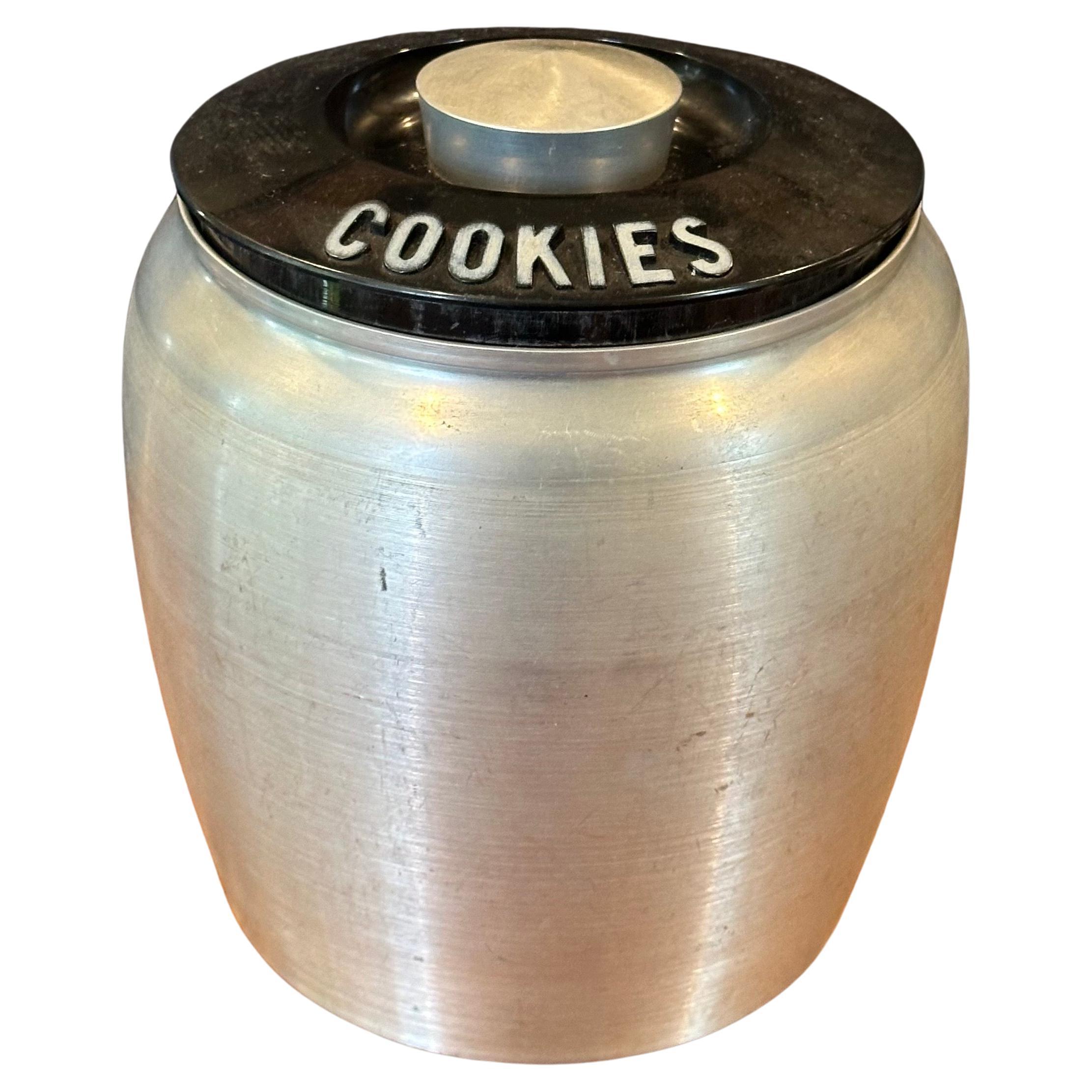 Art Deco Machine Age Spun Aluminum Cookie Jar by RJX For Sale 5