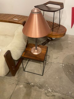 Art Deco Machine Age Spun Aluminum Lamp, Pink Anodized, Soundrite Corp., 1930s