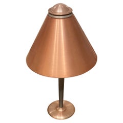 Art Deco Machine Age Spun Aluminum Lamp, Pink Anodized, Soundrite Corp., 1930s