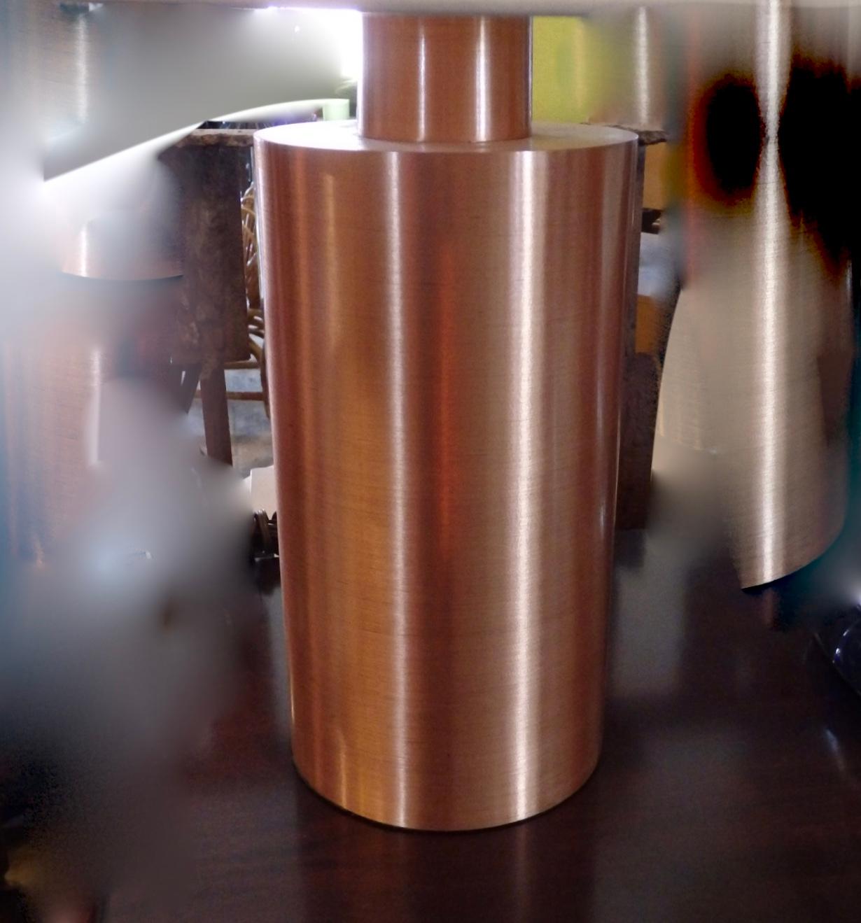 Art Deco Machine Age Spun Copper Table Lamp In Excellent Condition In Ferndale, MI