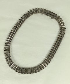 Art Deco Machine Age Sterling Paste Articulated Necklace