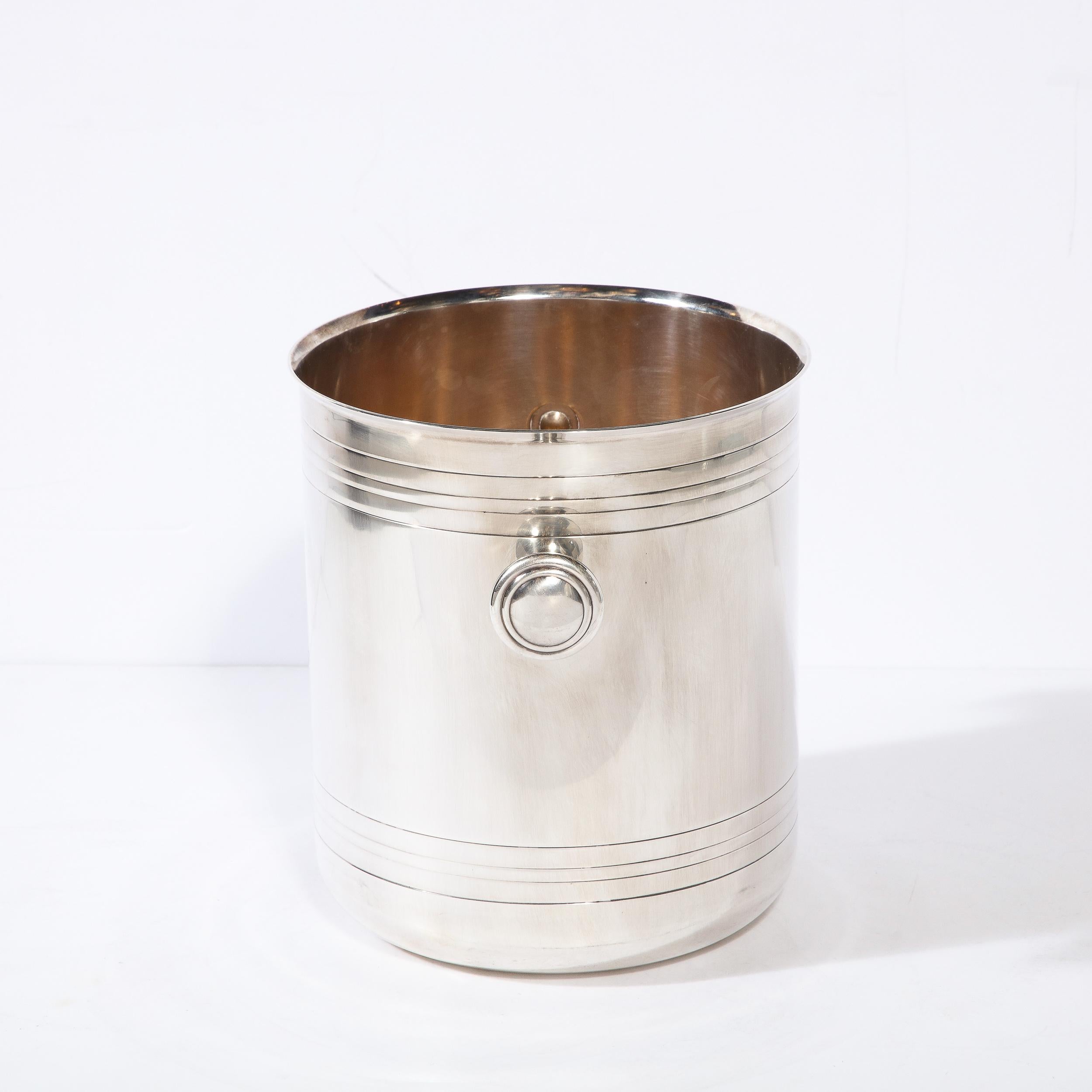 20th Century Art Deco Machine Age Style Christofle Silver Plate Ice/Champagne Bucket