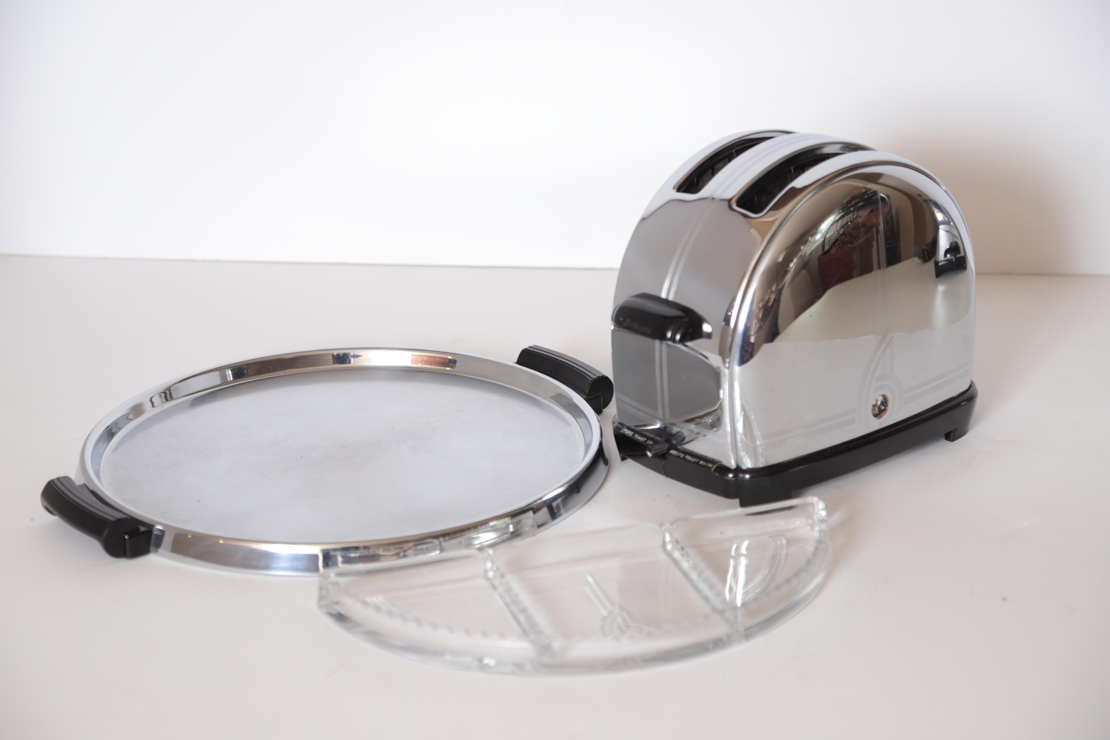 Art Deco Machine Age Sunbeam T-9 Toaster Iconic Patented Complete Breakfast Set For Sale 4