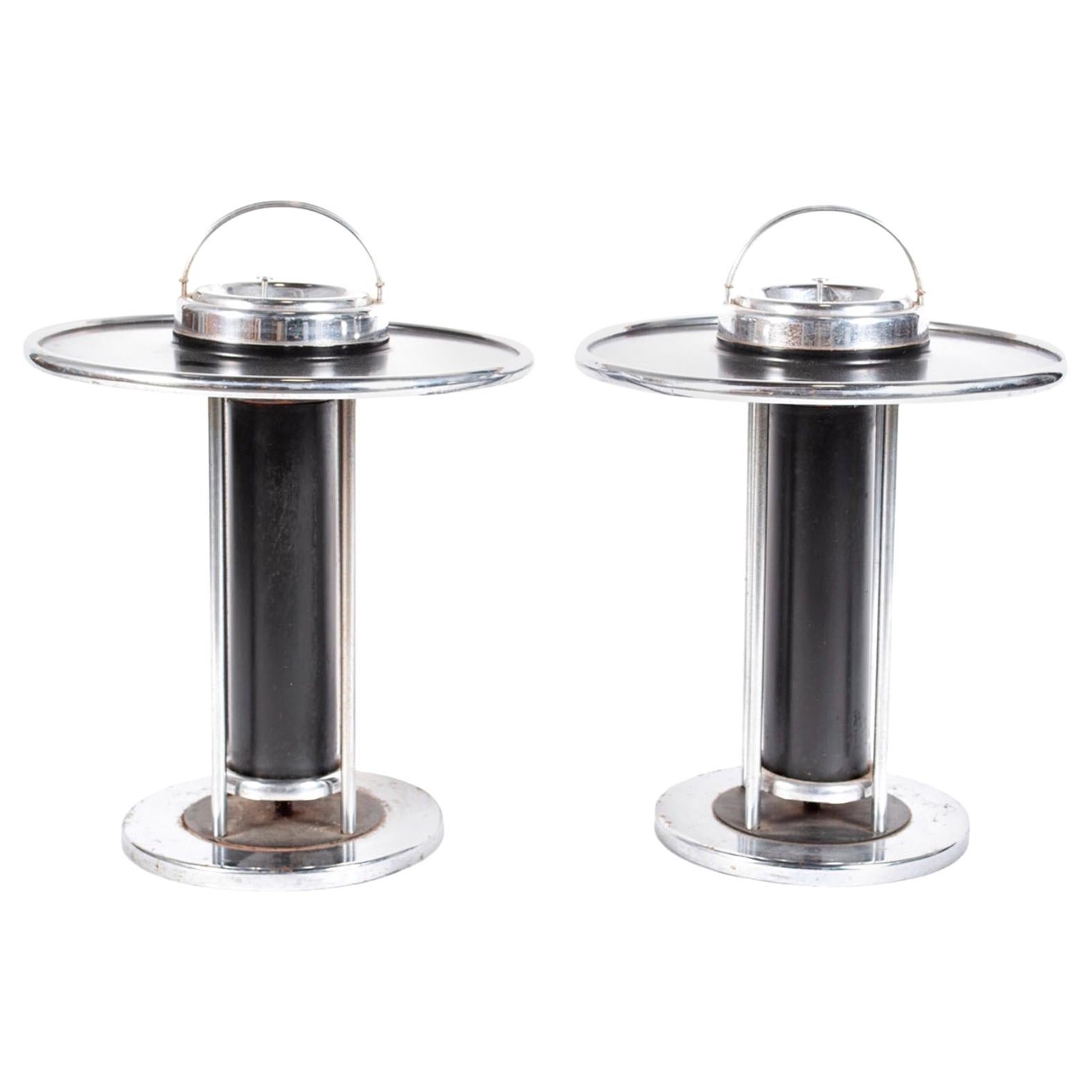 Art Deco Machine Age Wolfgang Hoffman for Howell Smoking Stand Ashtrays 1935