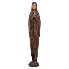 Sculpture Art déco de Madonna Holy Virgen, 1920