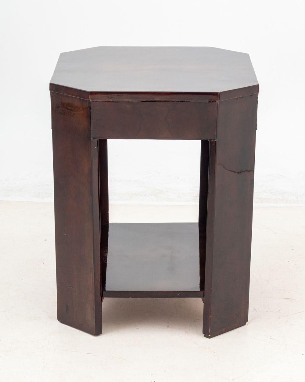 Acajou Table de lampe à 2 niveaux Art déco en acajou en vente