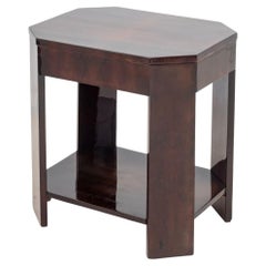 Table de lampe à 2 niveaux Art déco en acajou