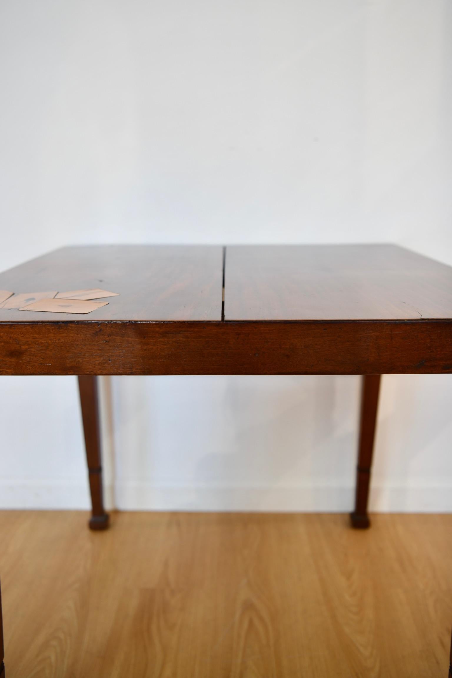 Art Deco Mahogany Aces Inlay Card Table For Sale 2