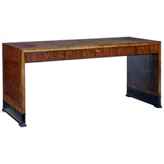 Antique Art Deco Mahogany and Birch Inlaid Low Desk