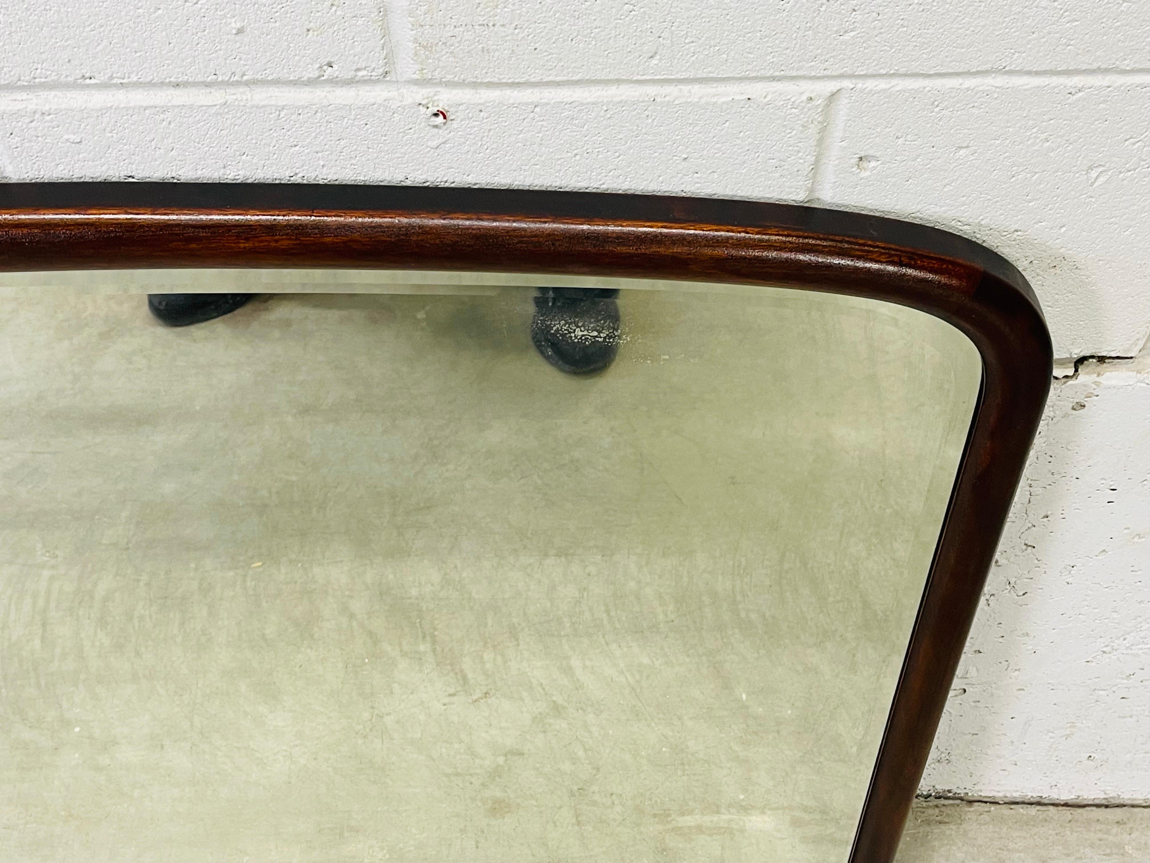 Art Deco Mahogany Beveled Wall Mirror In Good Condition In Amherst, NH