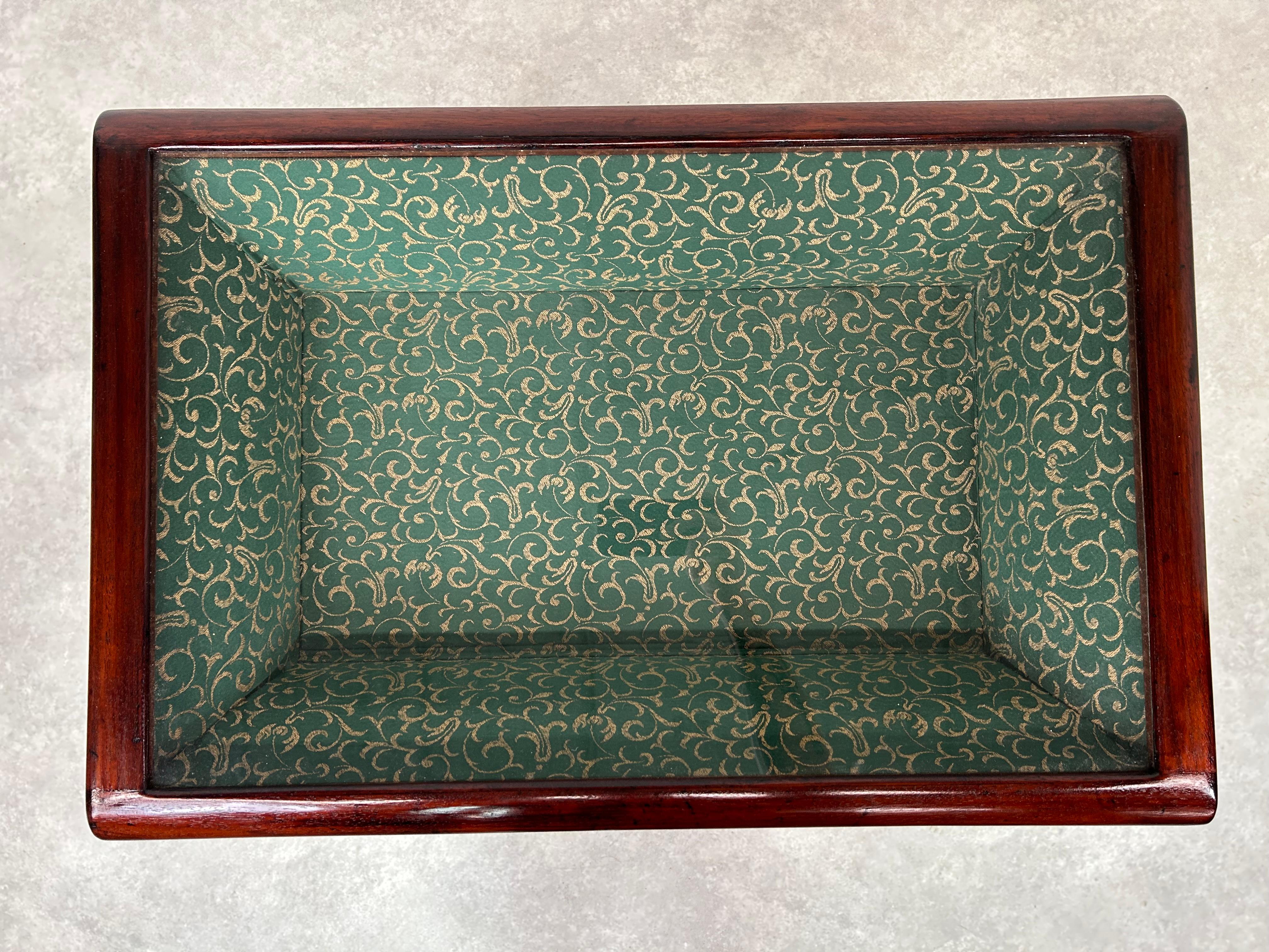 Austrian Art deco mahogany bijouterie display cabinet table For Sale