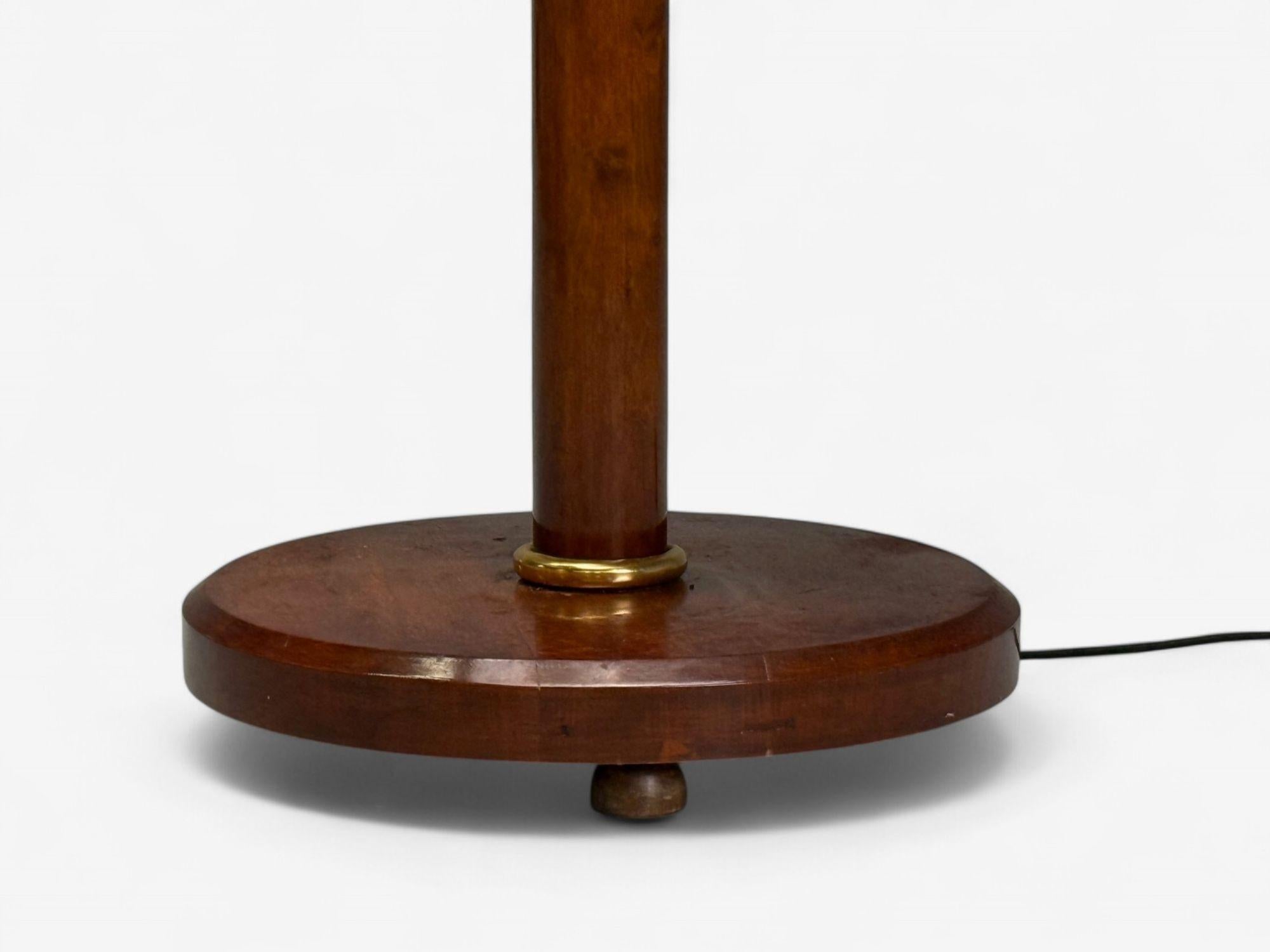 Art Deco, Mahogany, Bronze, Floor Lamp with Shelves, USA, 1940s For Sale 5