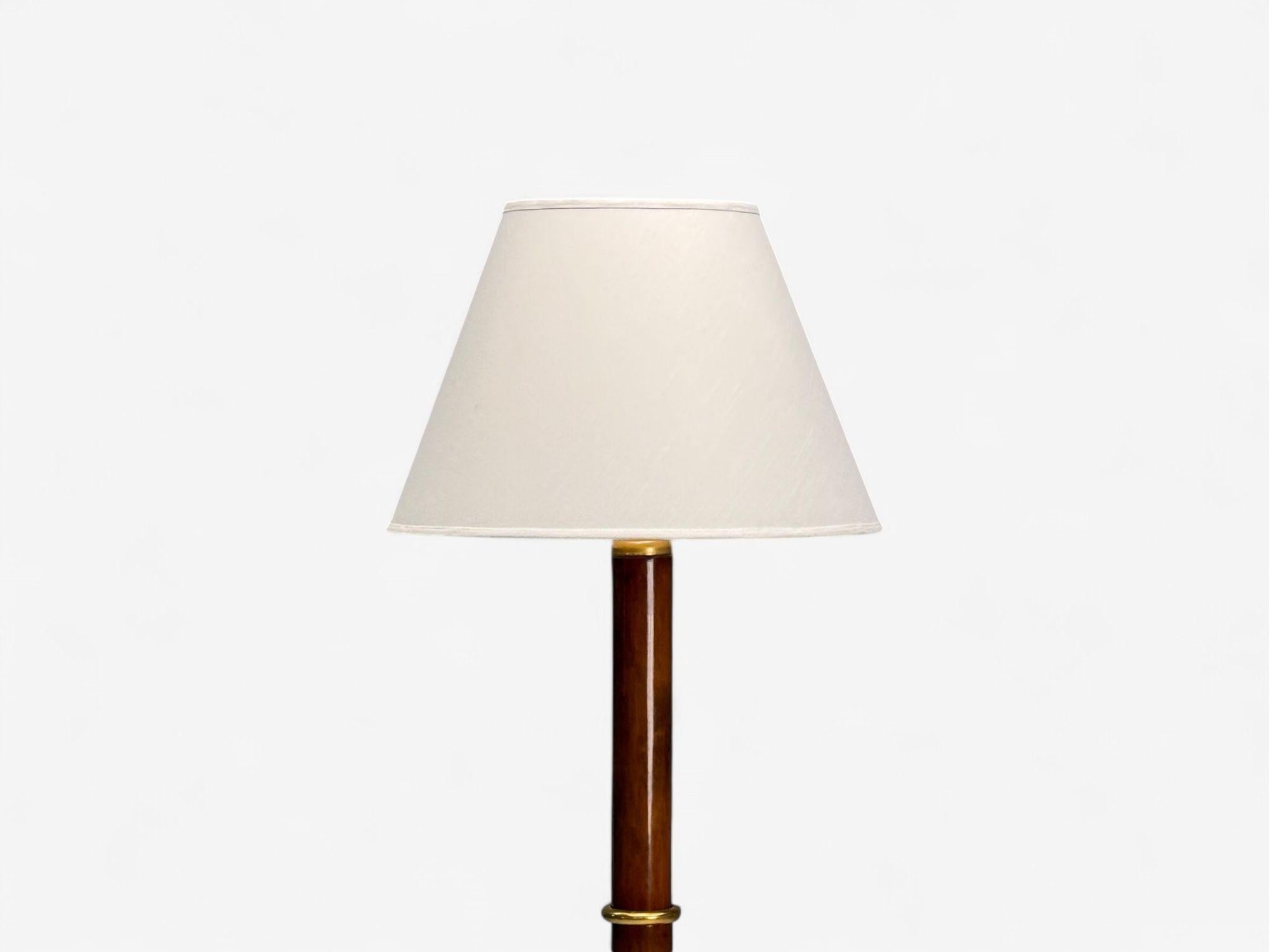 Art Deco, Mahogany, Bronze, Floor Lamp with Shelves, USA, 1940s In Good Condition For Sale In Manhasset, NY