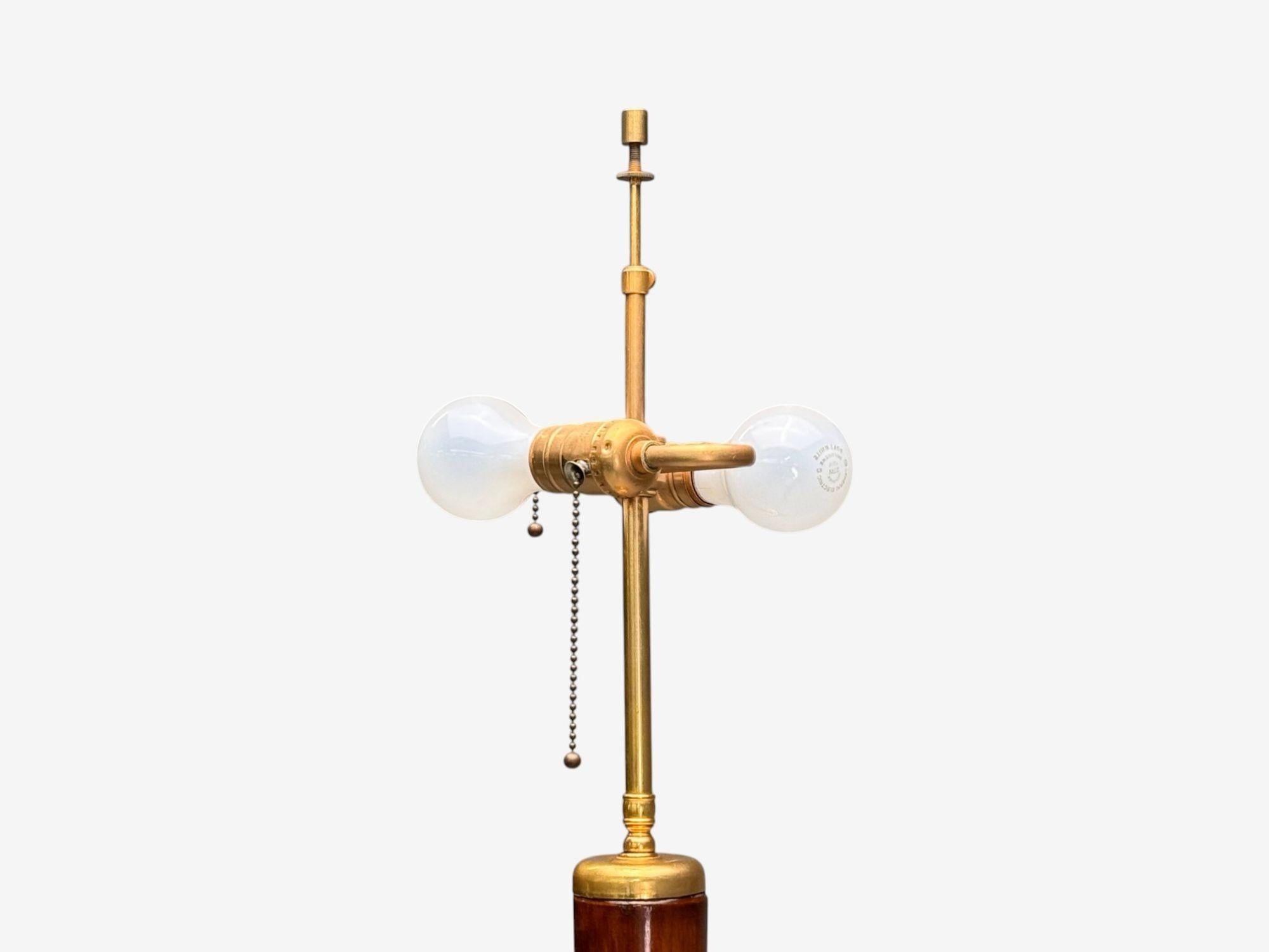 Art Deco, Mahogany, Bronze, Floor Lamp with Shelves, USA, 1940s For Sale 4