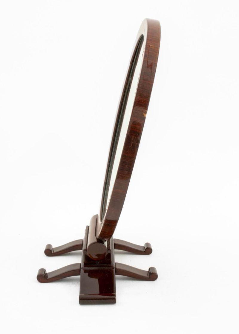 Art déco Art Deco Mahogany Circular Table-Top Mirror en vente