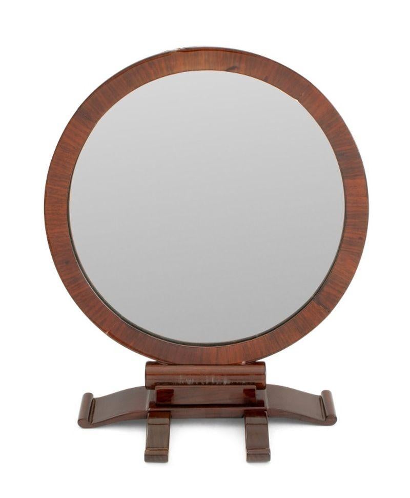 20ième siècle Art Deco Mahogany Circular Table-Top Mirror en vente