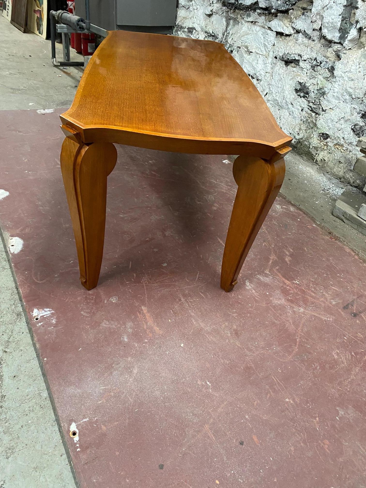 Art Deco Mahogany Coffee Table by Andre Arbus For Sale 4