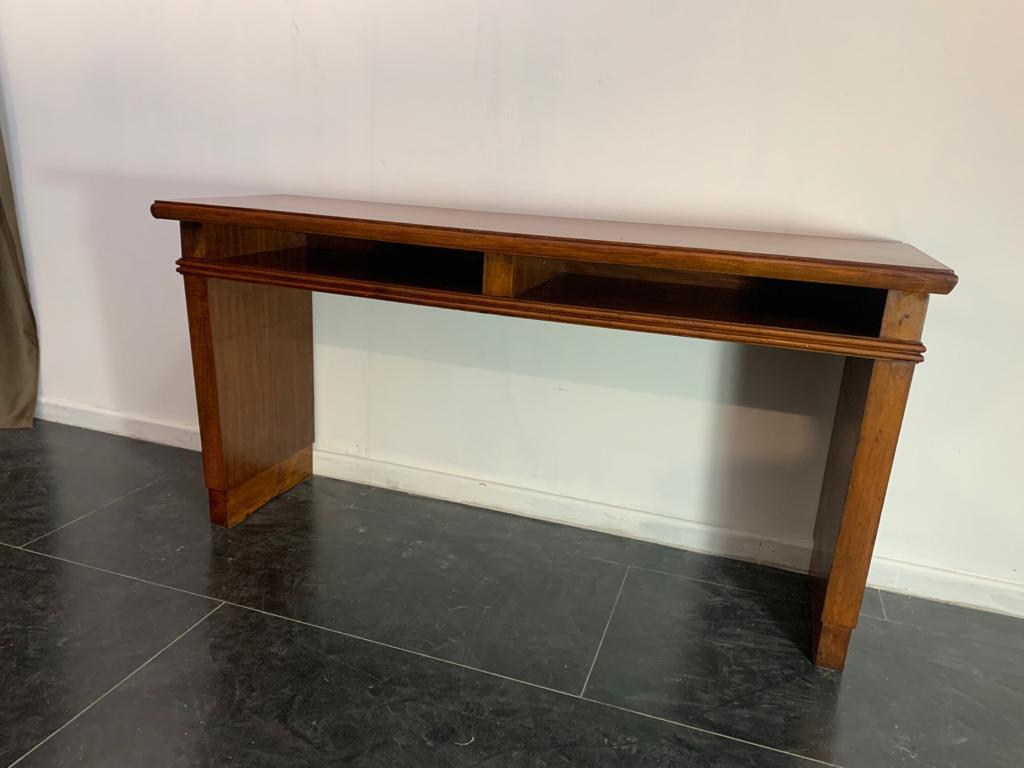 Art Deco Mahogany Console Table with Open Compartments For Sale 11
