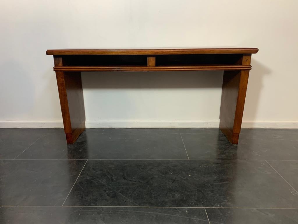 Art Deco Mahogany Console Table with Open Compartments In Good Condition For Sale In Montelabbate, PU