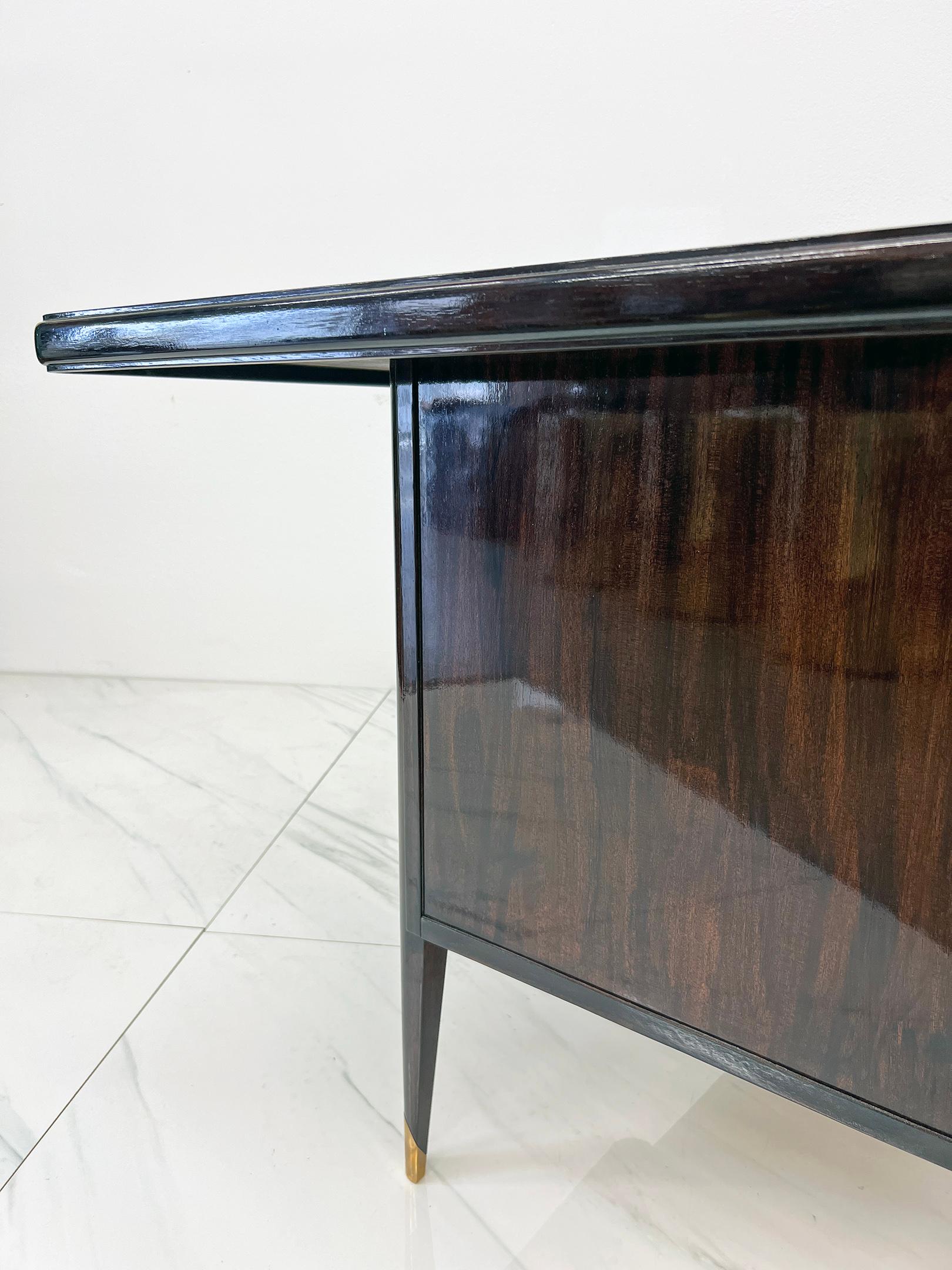 Laiton Bureau Art déco, années 1940, Italie