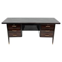 Art Deco Mahogany Desk, 1940's, Italy