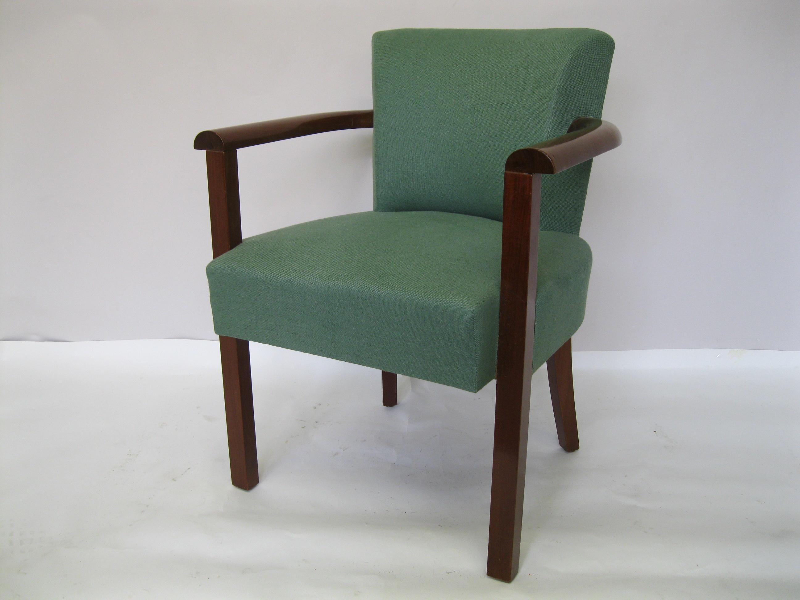 Art Deco Mahogany Desk and Chair by Rene Herbst In Good Condition For Sale In New York, NY