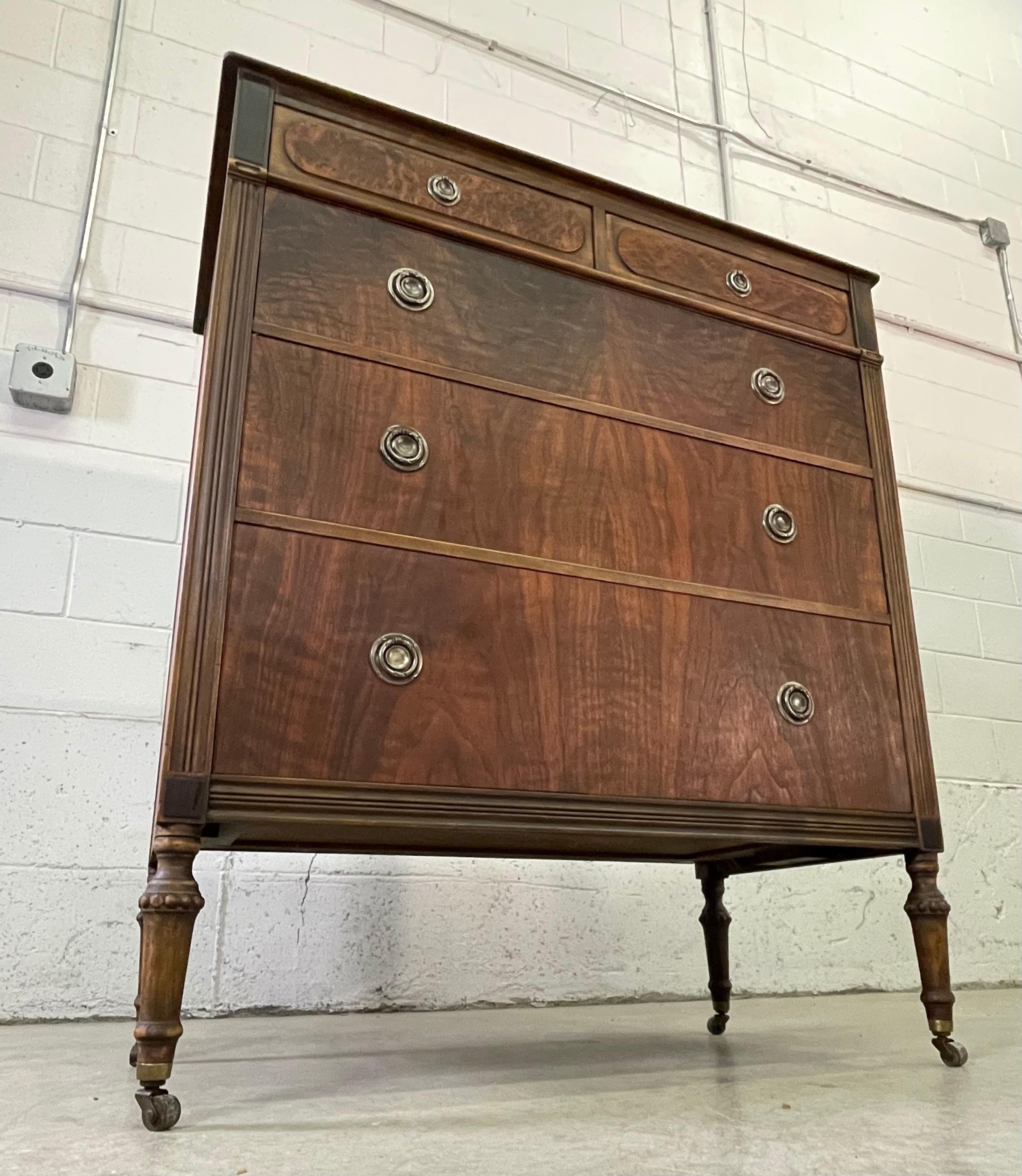 20th Century Art Deco Mahogany Dresser by Paine Furniture Co For Sale
