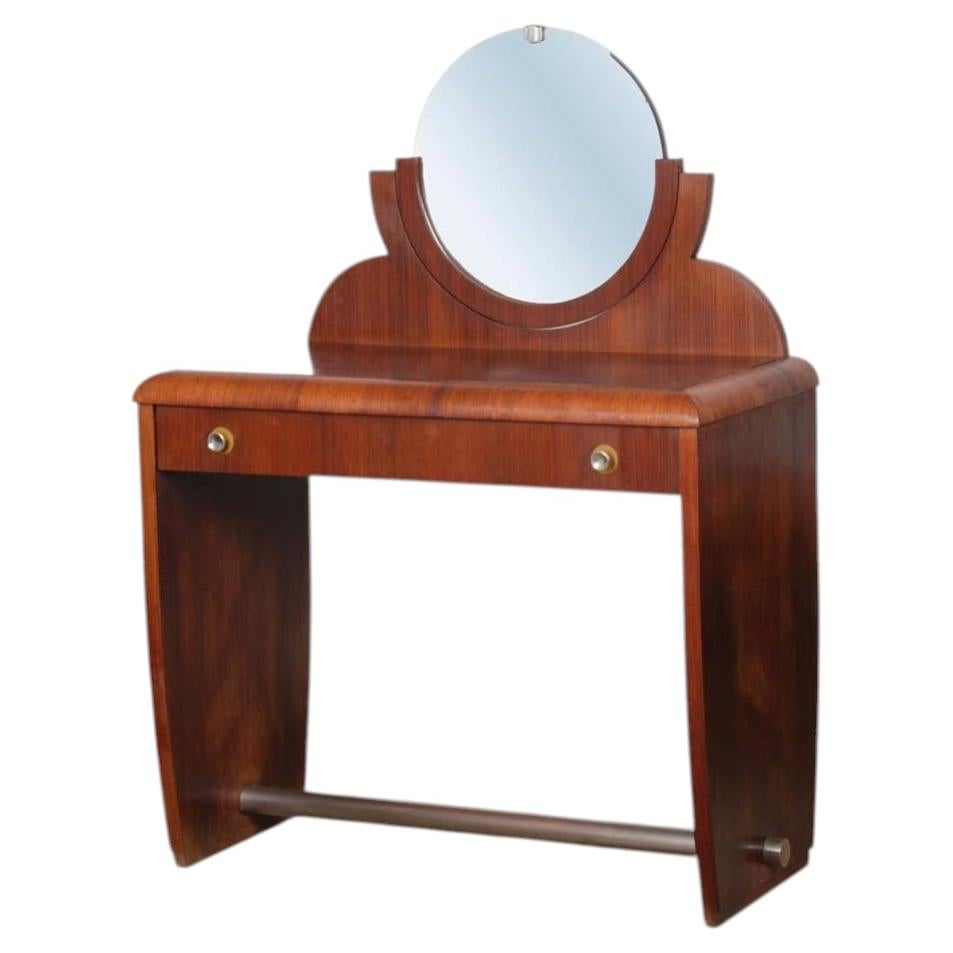 Table de toilette Art déco en acajou des années 1930
