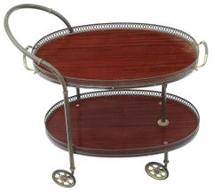 Art Deco Mahogany Drinks Trolley and Cake Serving Table of Antique Quality