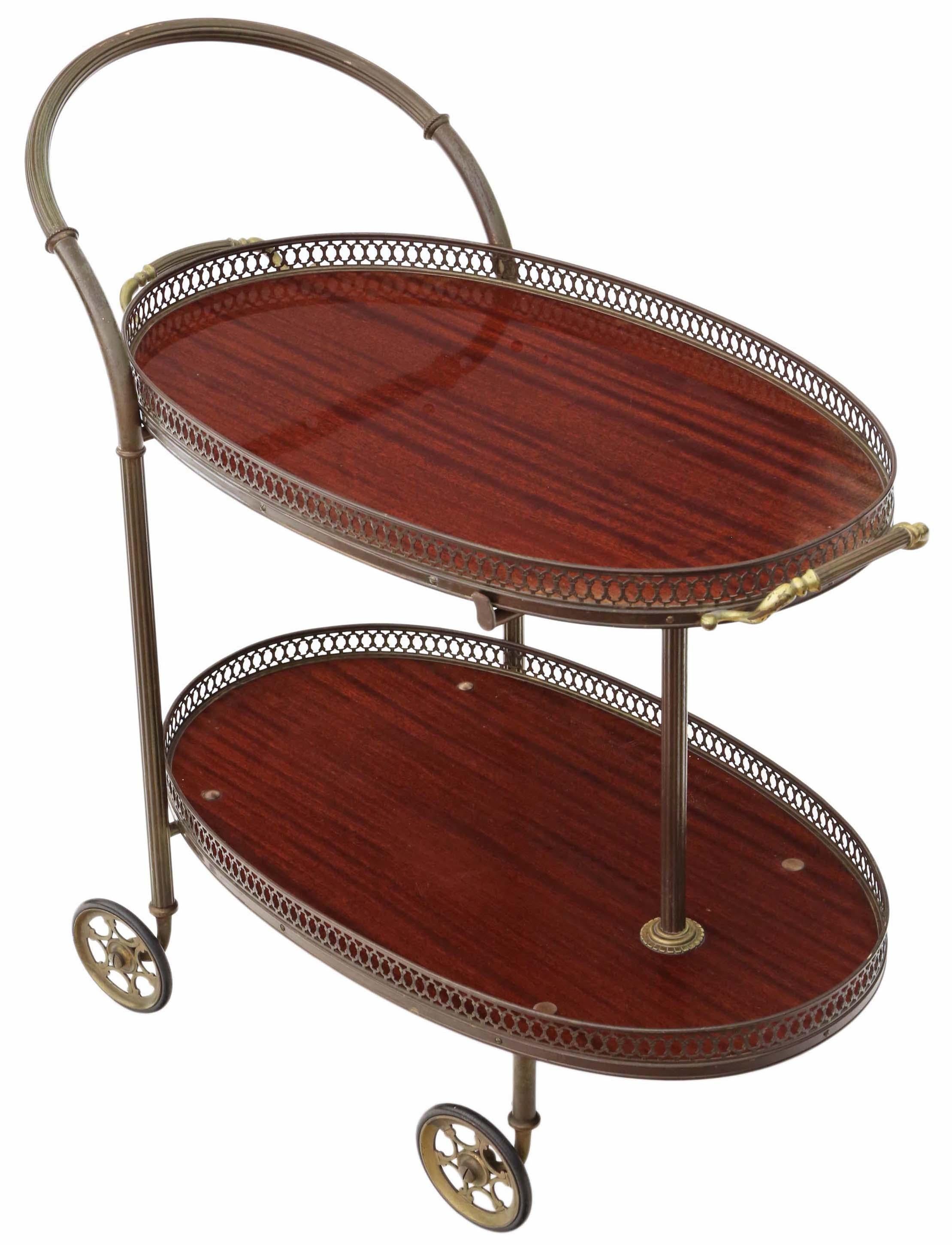 Art Deco Mahogany Drinks Trolley and Cake Serving Table of Antique Quality For Sale 3