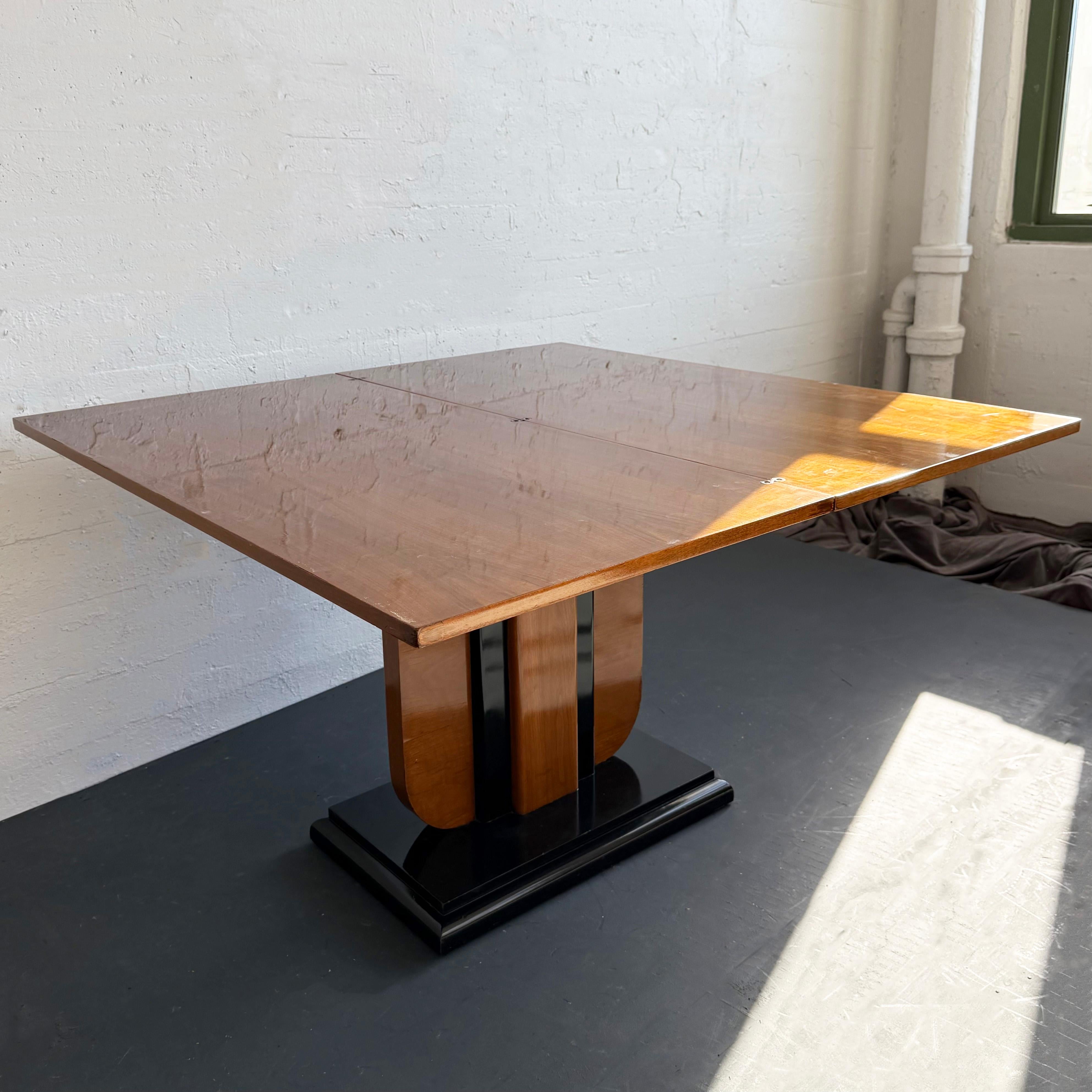 Art Deco Mahogany Flip-Top Console Dining Table For Sale 5