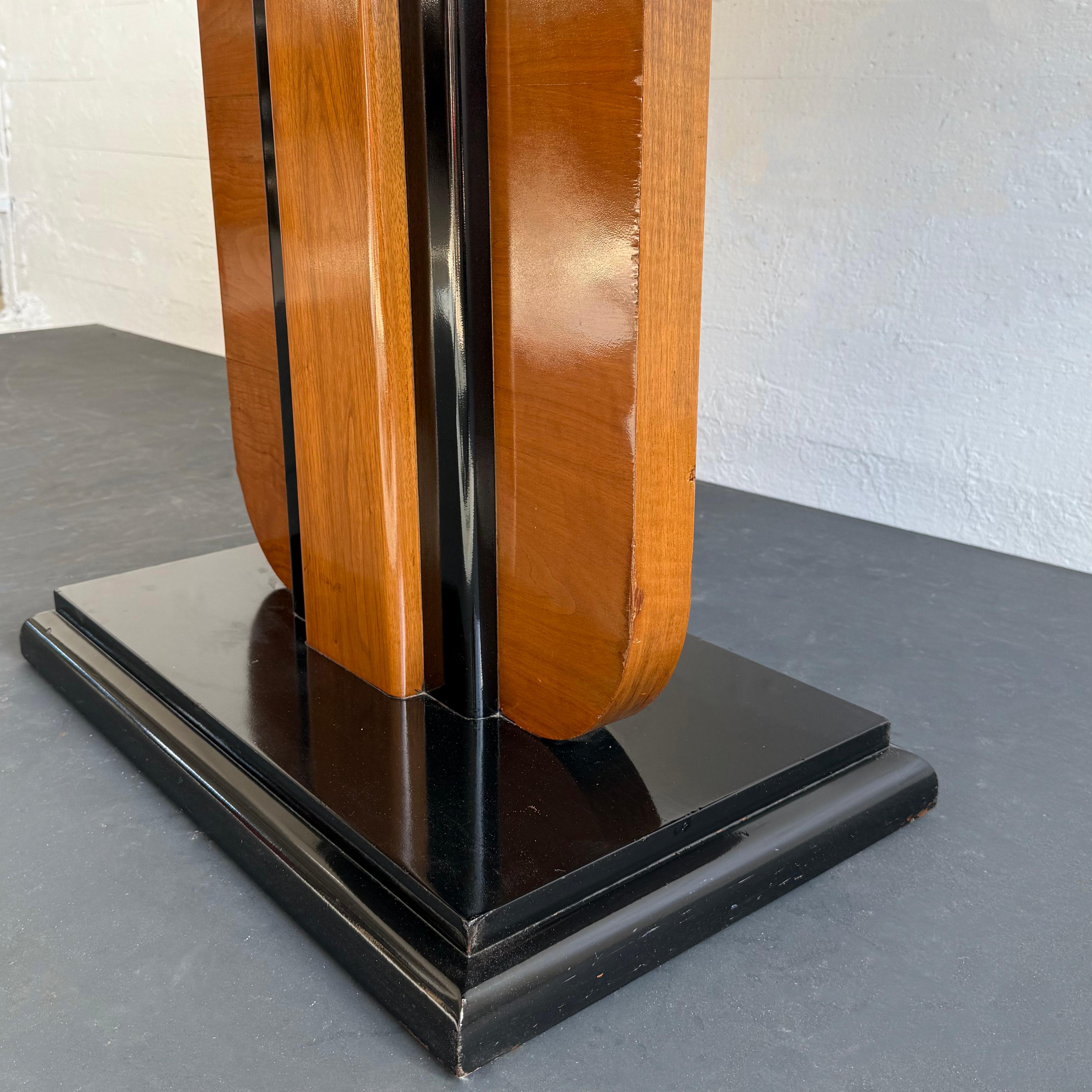 Art Deco Mahogany Flip-Top Console Dining Table For Sale 6