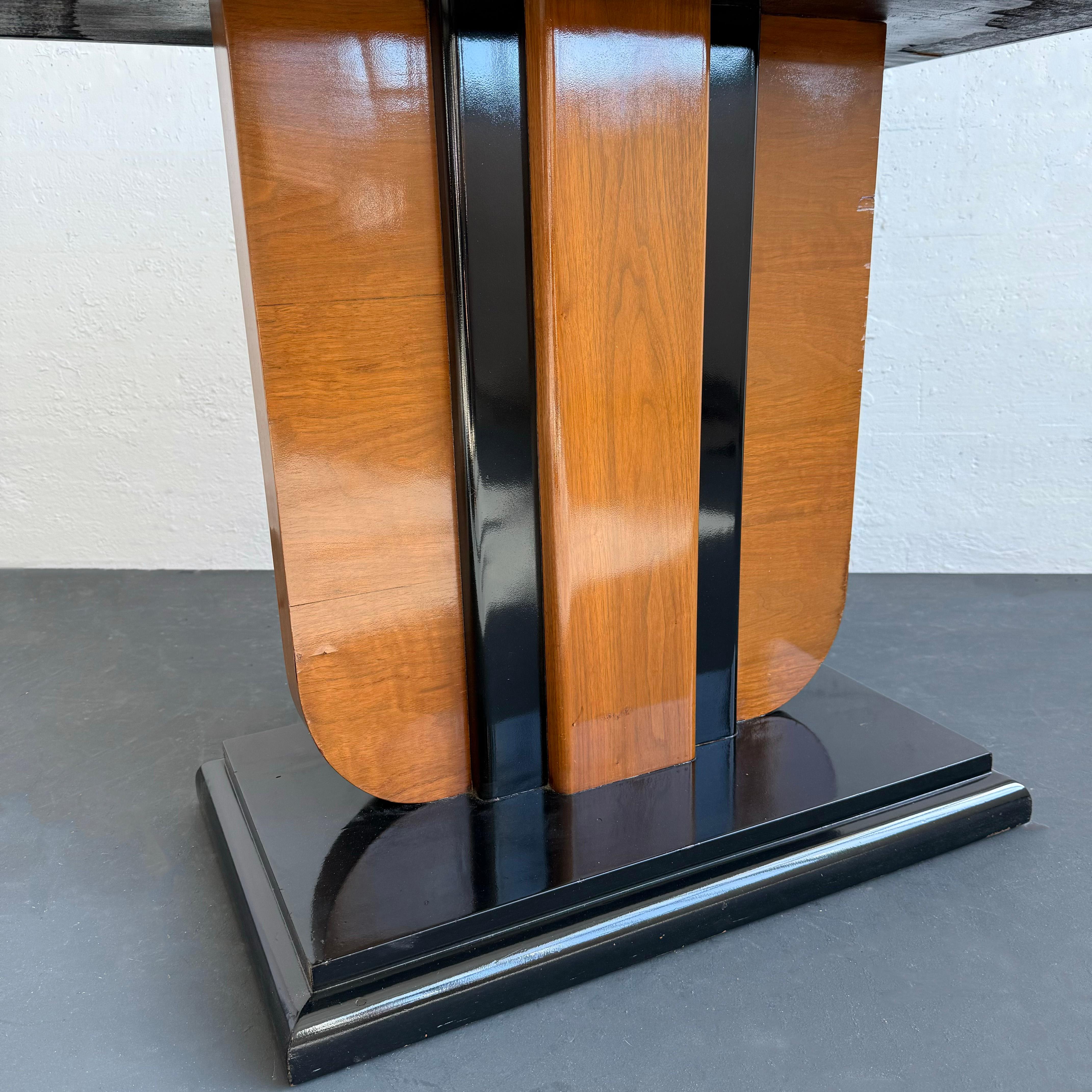 20th Century Art Deco Mahogany Flip-Top Console Dining Table For Sale
