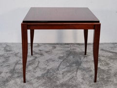 Table de jeu Art Déco en acajou laqué brillant, France, années 1930