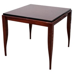 Art Deco Mahogany Flip-Top Game Table in High Gloss Lacquer, France 1930s