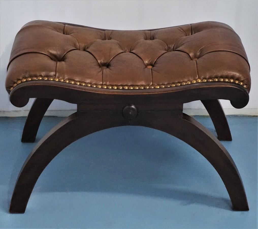 leather foot stool ottoman