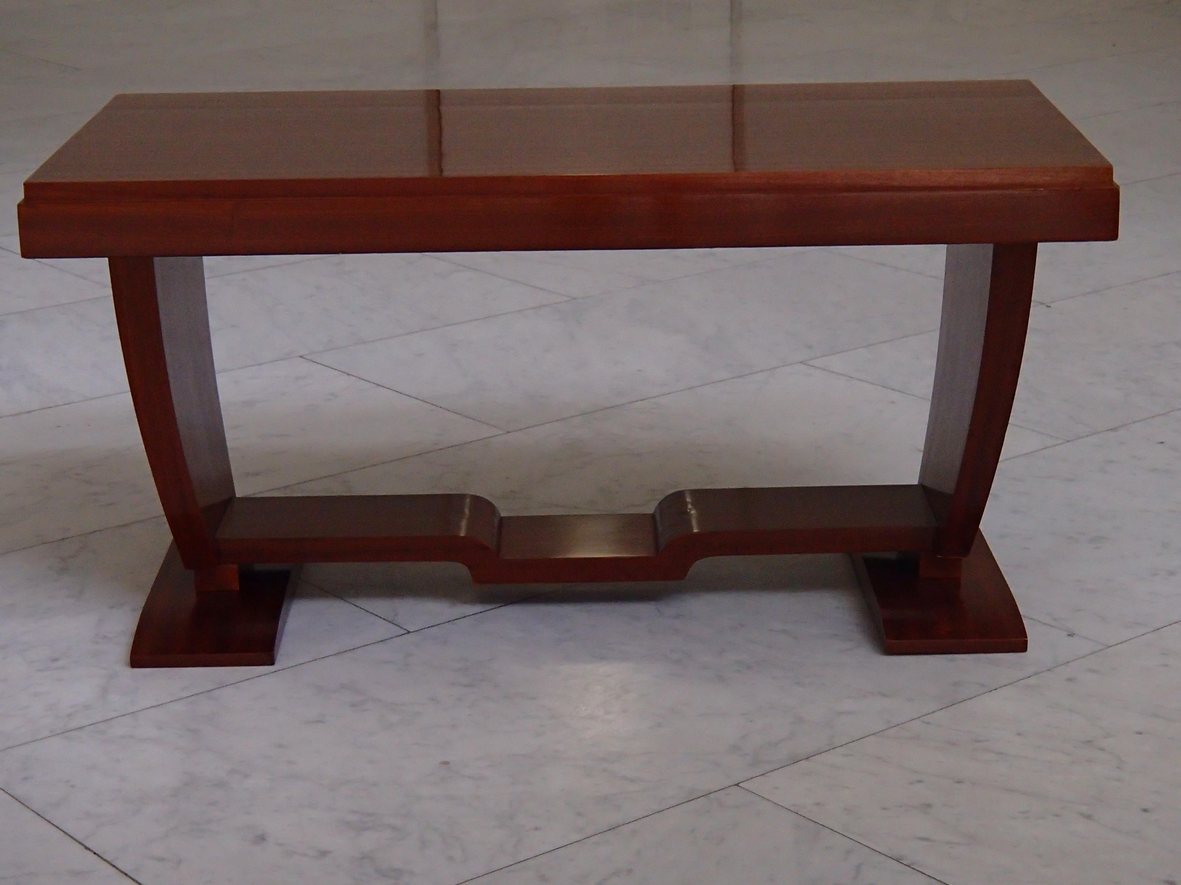 Art Deco Mahogany Low Rectangular Table Restored For Sale 7