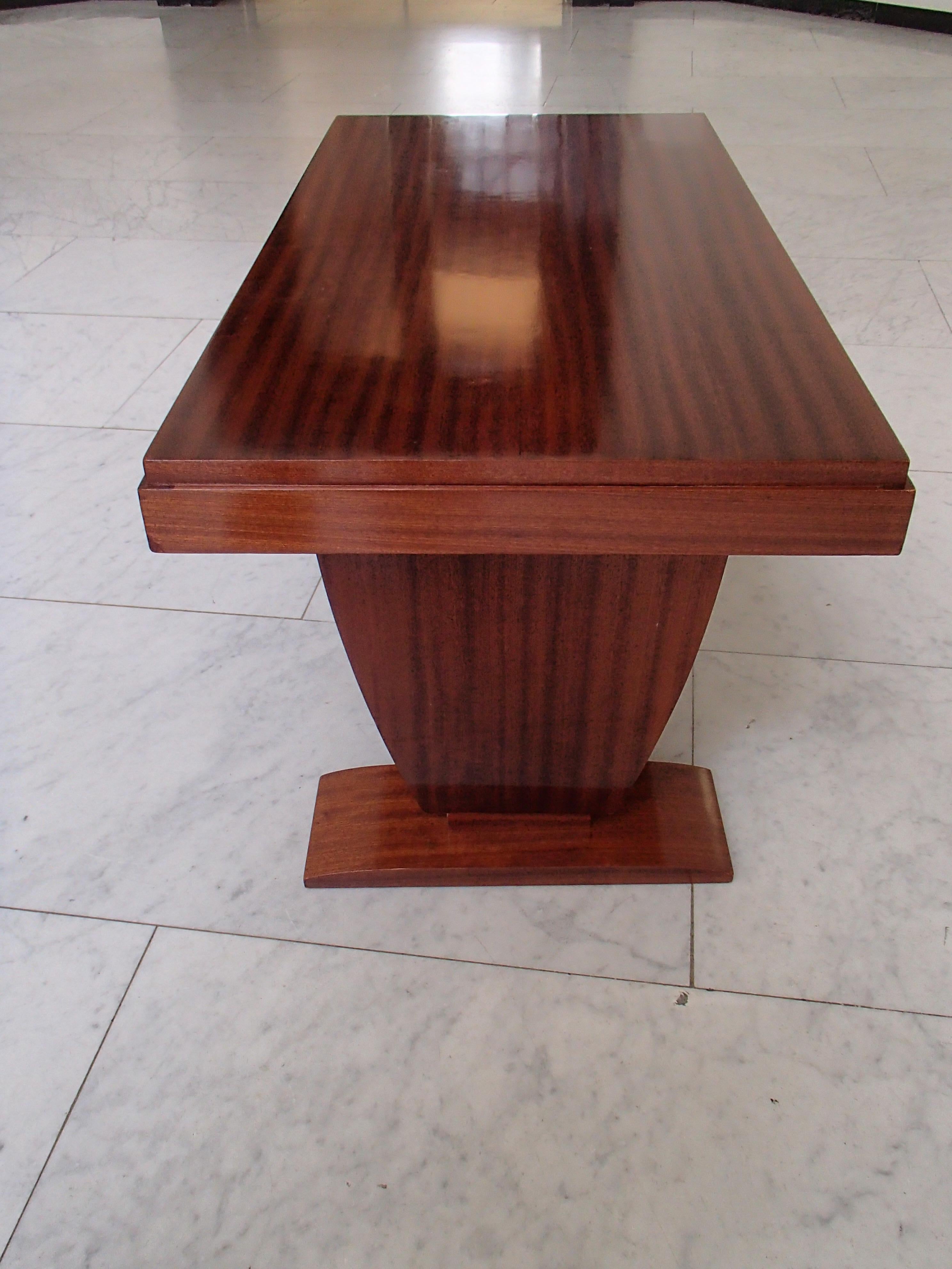 Art Deco Mahogany Low Rectangular Table Restored For Sale 10