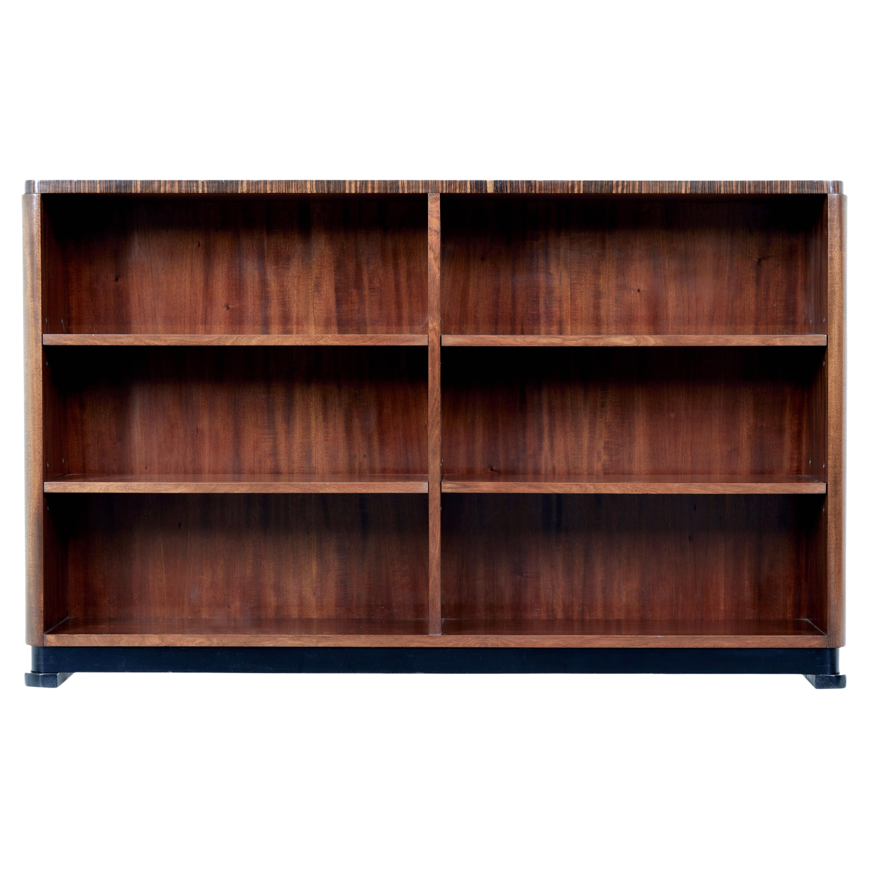 1923, Beautiful Art Deco Bookcase Made by John Alsterlunds in Zebrano