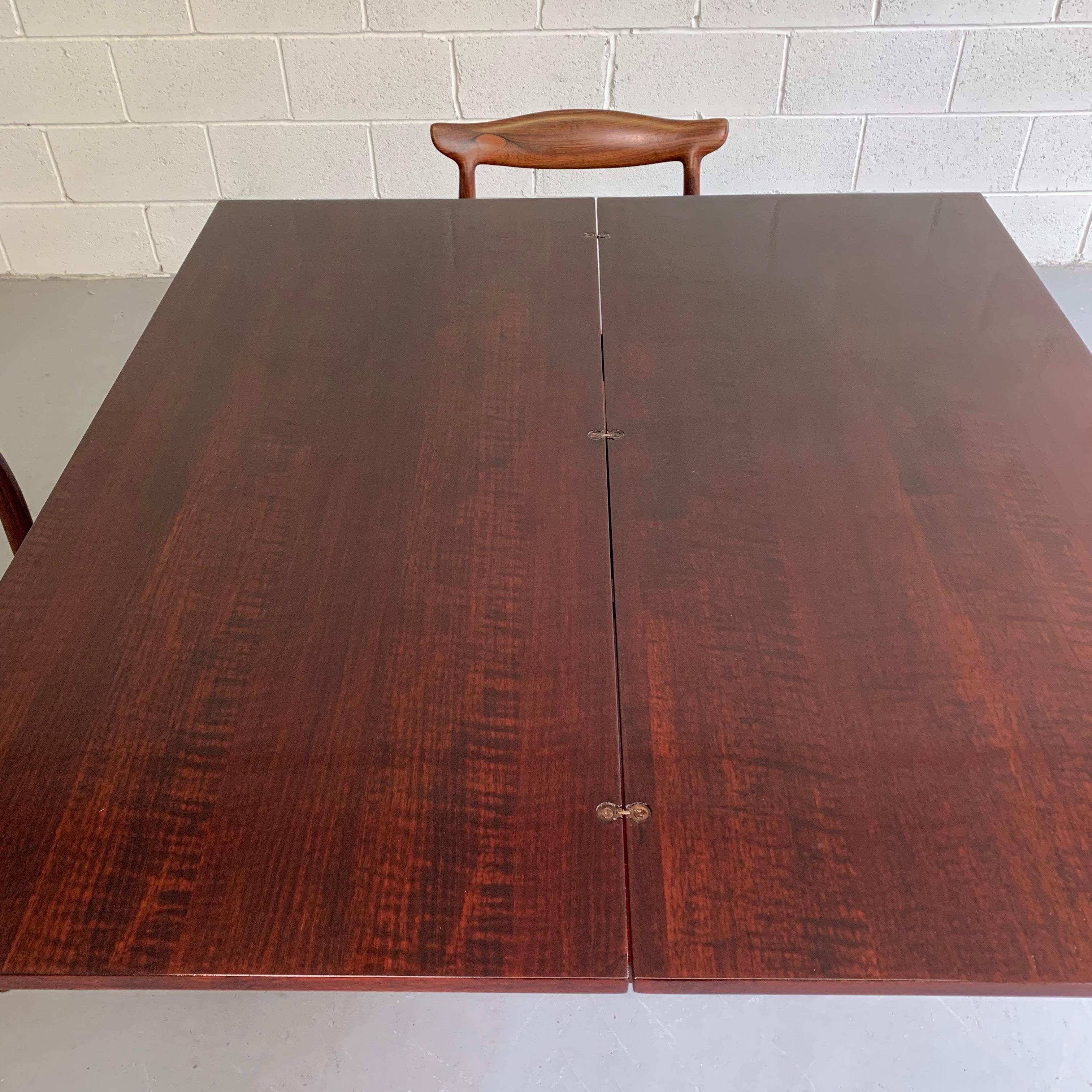 Art Deco Mahogany Pedestal Console Dining Table in the Manner of Donald Deskey 4