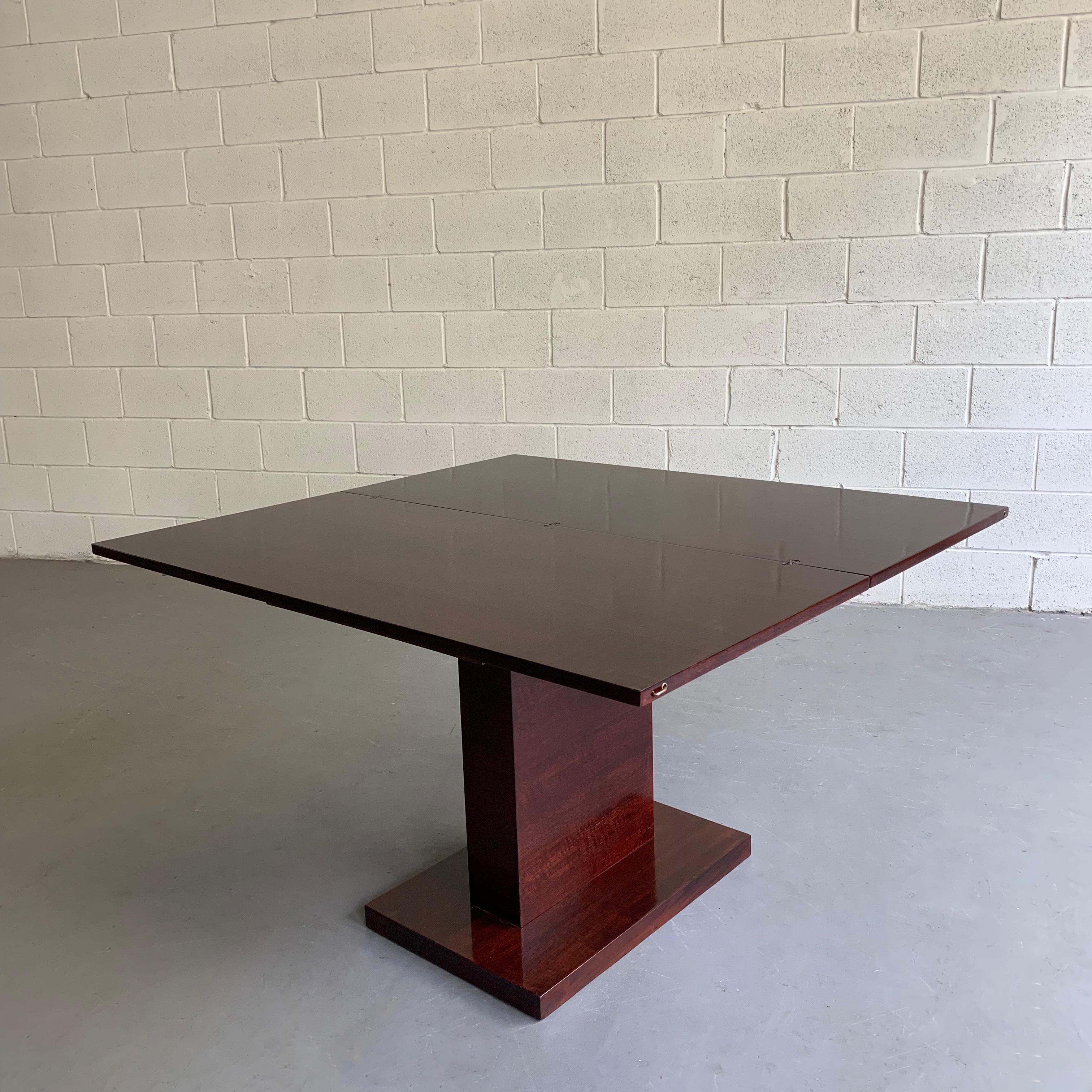 20th Century Art Deco Mahogany Pedestal Console Dining Table in the Manner of Donald Deskey