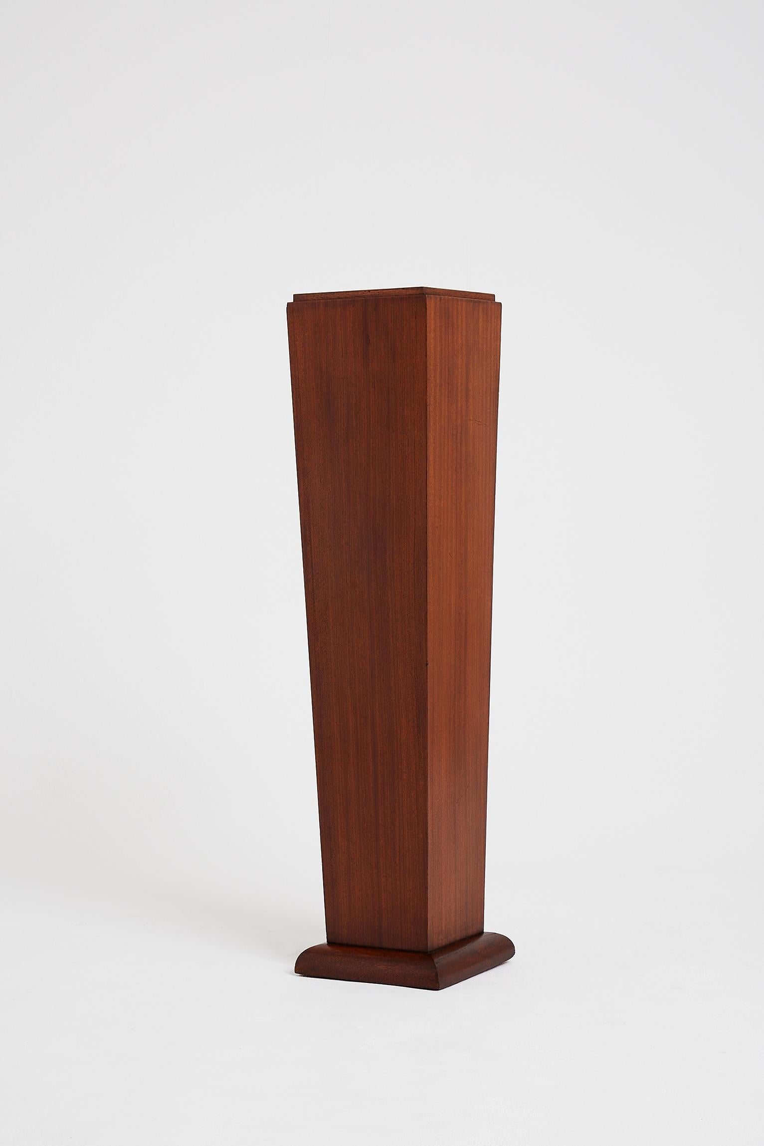 French Art Deco Mahogany Pedestal