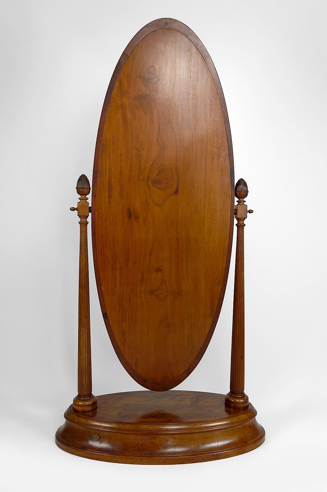 Art Deco Mahogany Psyche Mirror by Georges De Bardyère, France, 1923 In Good Condition In VÉZELAY, FR