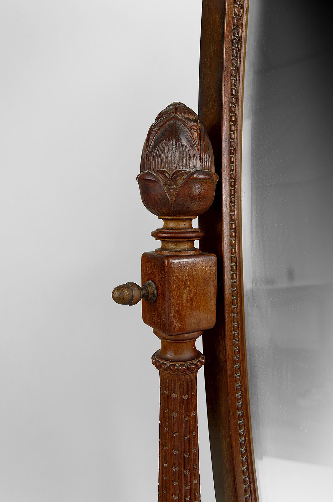 Art Deco Mahogany Psyche Mirror by Georges De Bardyère, France, 1923 2