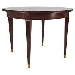 Vintage Art Deco Mahogany Round Table with Extensions, by Jacques Adnet, circa 1940