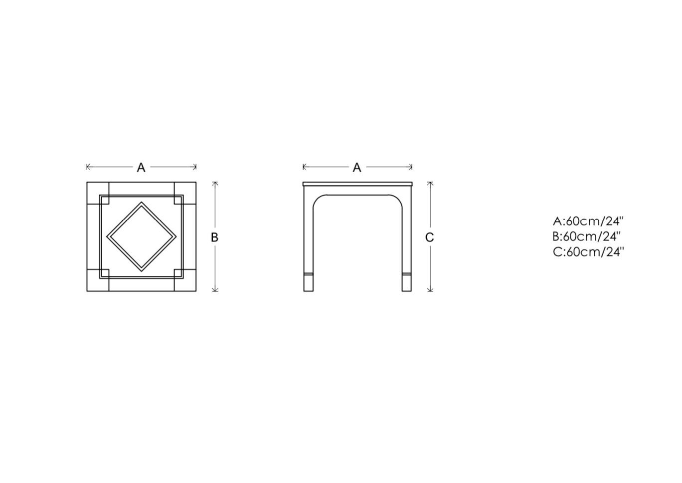 Incrusté Table d'appoint en chêne de style Art Déco avec incrustations en laiton et couvercle en marbre avec laiton 1 en vente