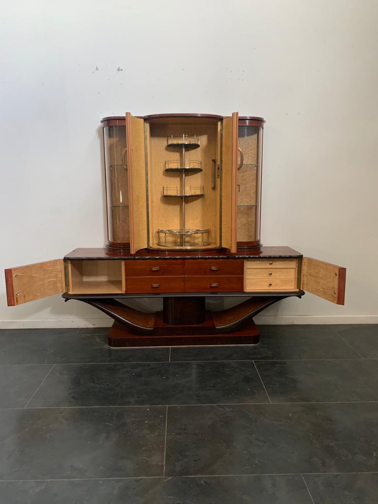 Sideboard oder Vitrine aus Mahagoni im Art-déco-Stil, 1930er Jahre im Angebot 4