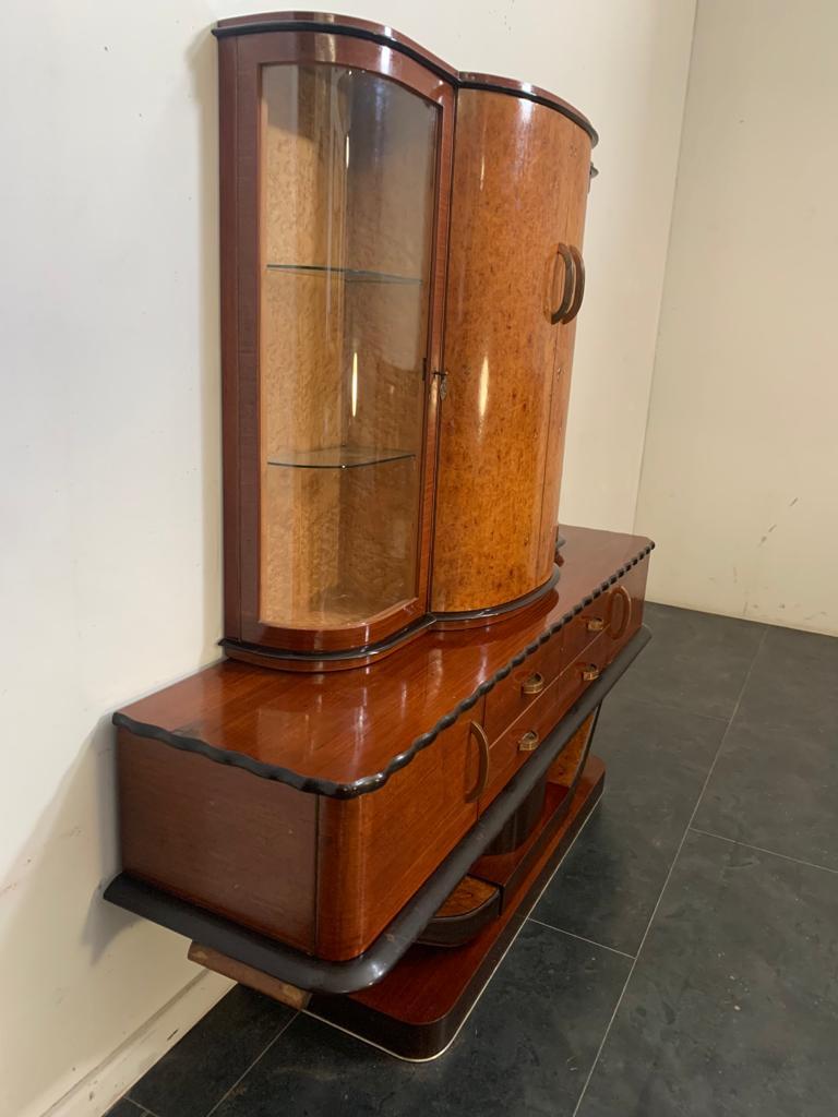 Art Deco Mahogany Sideboard or Showcase, 1930s In Good Condition For Sale In Montelabbate, PU